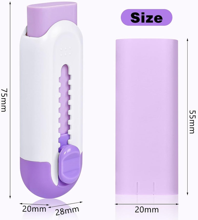 Muxdilu Pencil Erasers, Retractable Erasers for Pencils - White Purple, Pack of 5 - Image 4